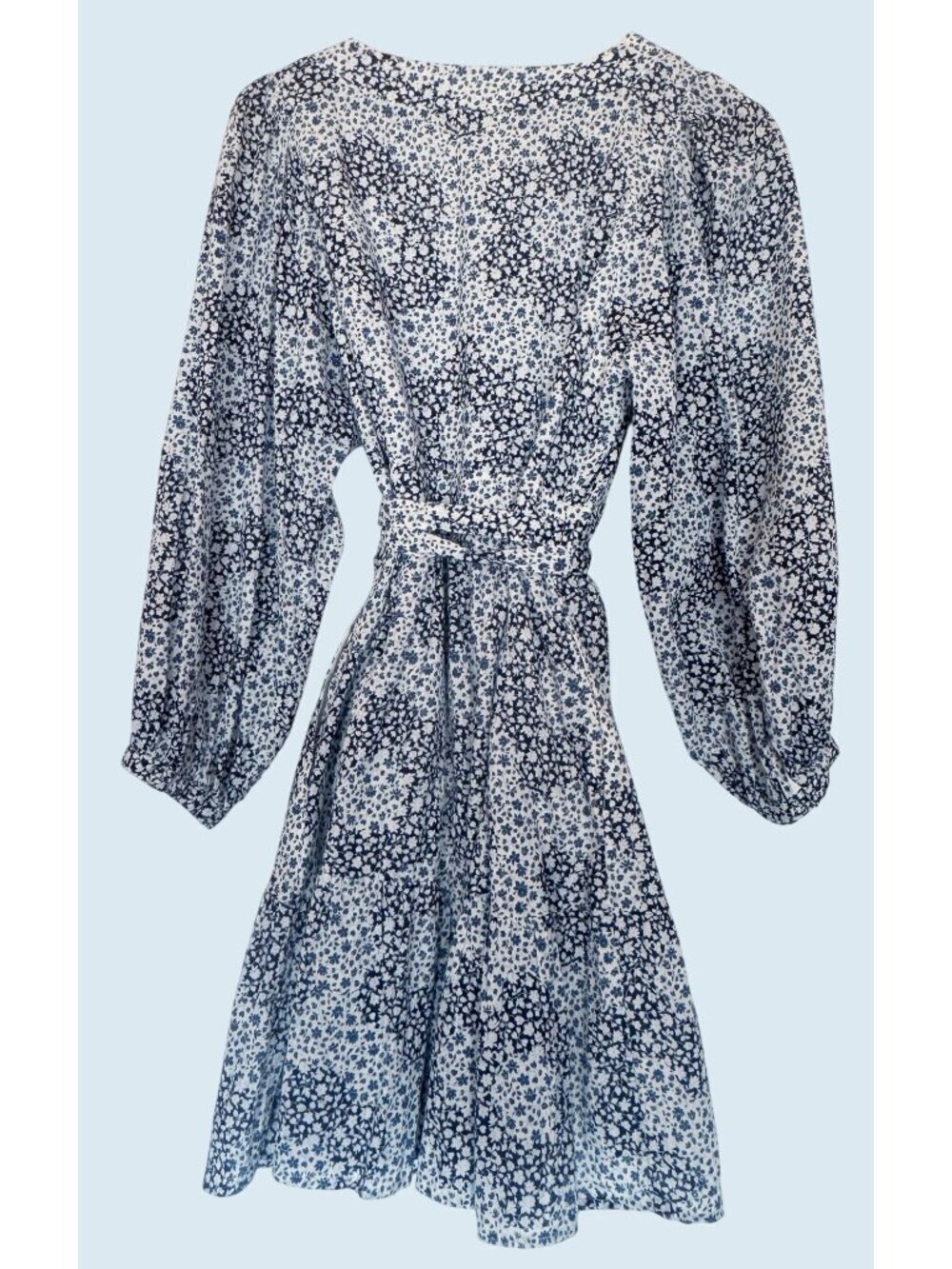 MADEWELL Crinkle Wrap Floral Puff Sleeve Mini Dress Sz 6 - Picture 5 of 7